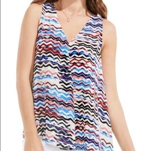 Vince Camuto Sleeveless Flowy stop | Red, White, Blue and black